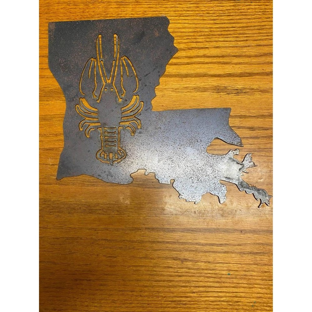 LA crawfish metal sign  10x11